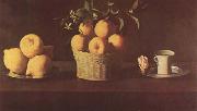 Francisco de Zurbaran Still Life with Lemons,Oranges and Rose (mk08) USA oil painting artist